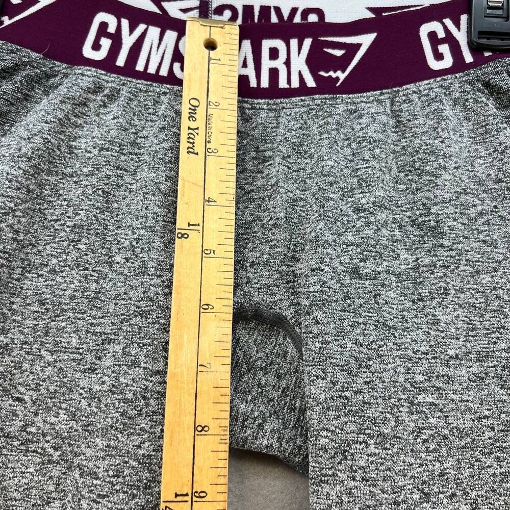 Gym Shark Leggings Women's Size Small Athleticwear Grey/Maroon Logo Low Rise - Picture 4 of 12